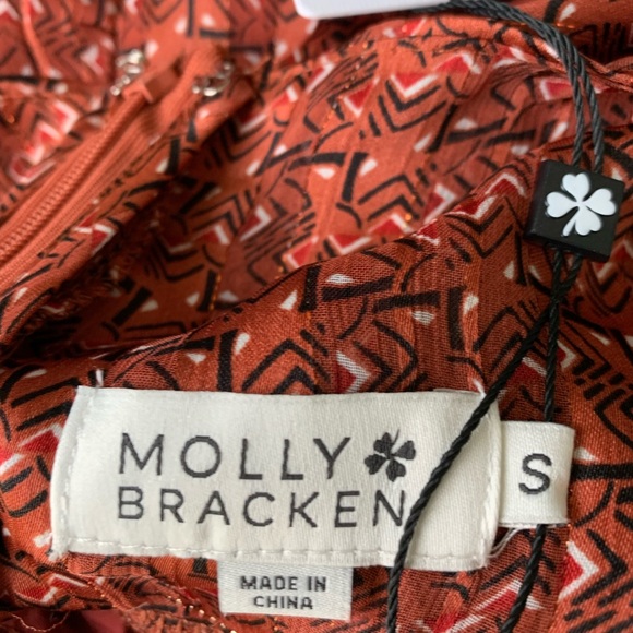 NWT Molly Bracken London  Retro Rust Wide Legged Fully Lined Jumpsuit ( SZ S) - Picture 9 of 12